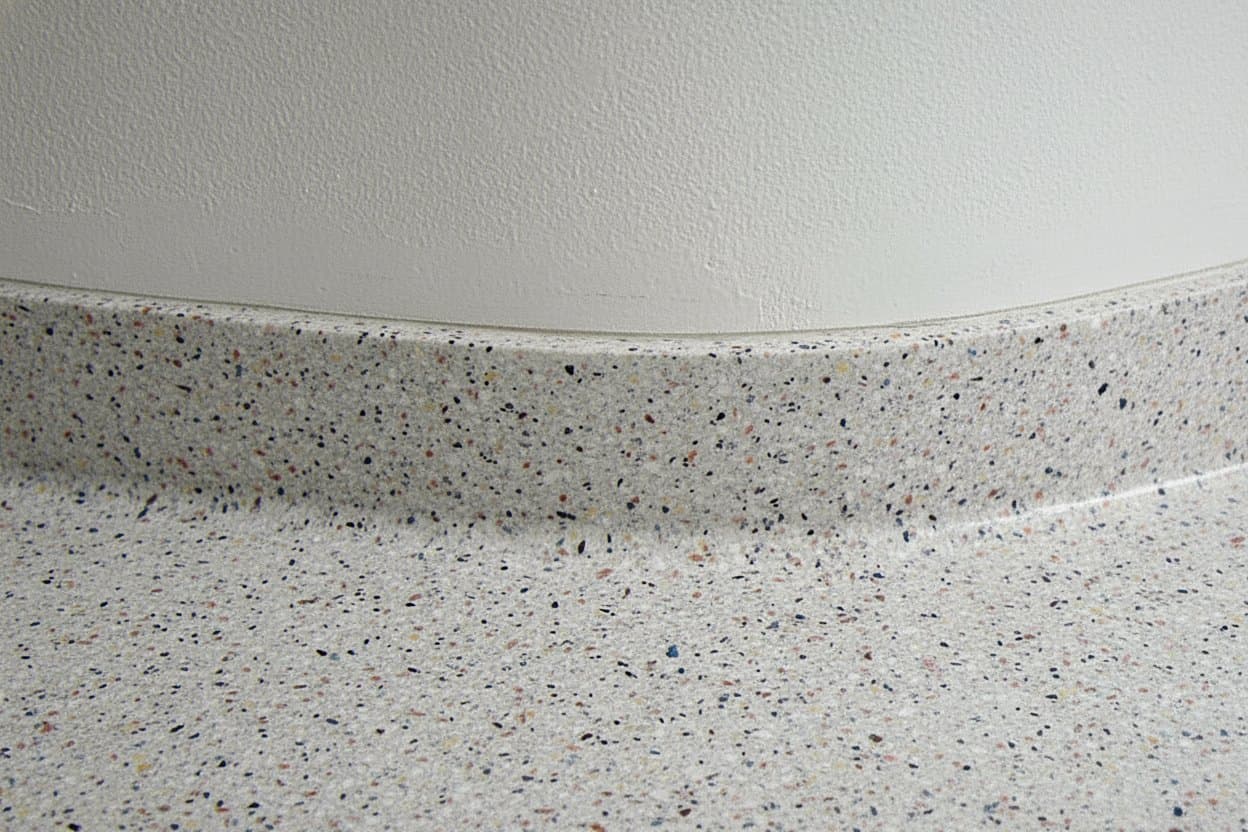 Clean line where flake blend meets another.