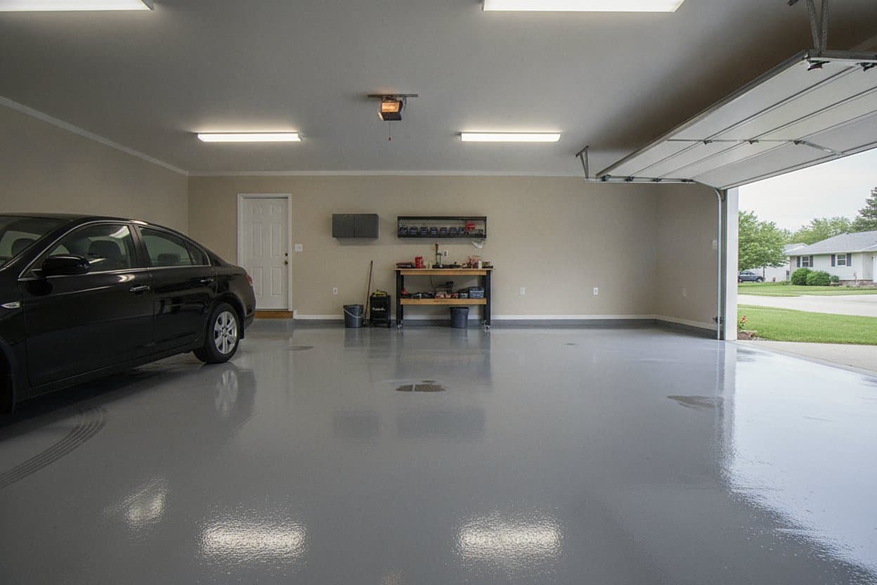 Complete garage after full grind and reinstall.